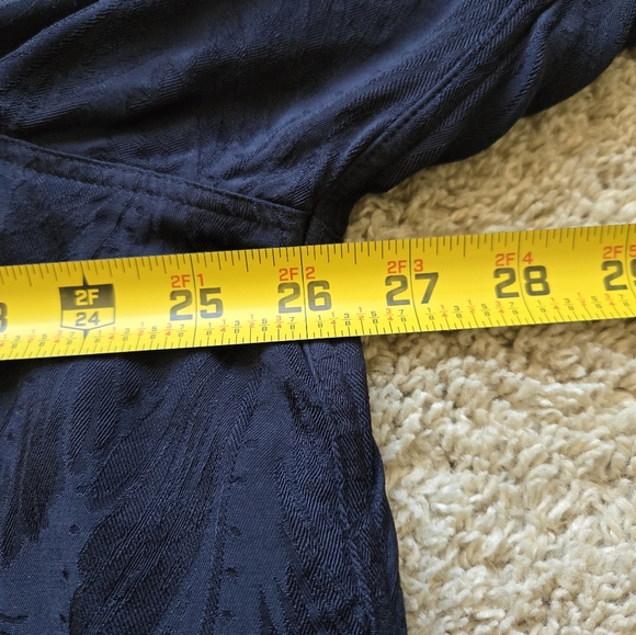 Autograph blouse navy blue textured button front womens 24 - Picture 10 of 11